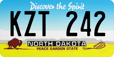 ND license plate KZT242