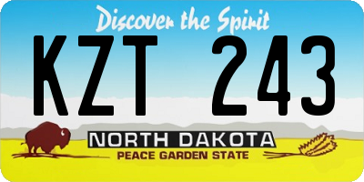 ND license plate KZT243
