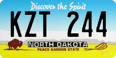 ND license plate KZT244