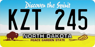 ND license plate KZT245