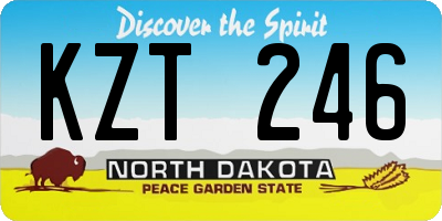 ND license plate KZT246