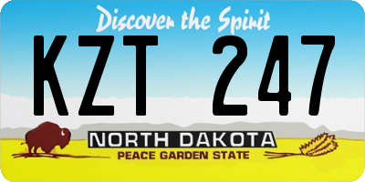 ND license plate KZT247