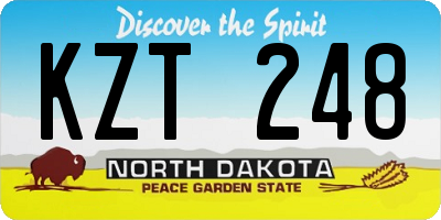 ND license plate KZT248