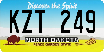 ND license plate KZT249