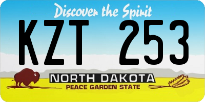 ND license plate KZT253