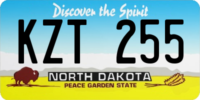 ND license plate KZT255