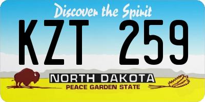 ND license plate KZT259