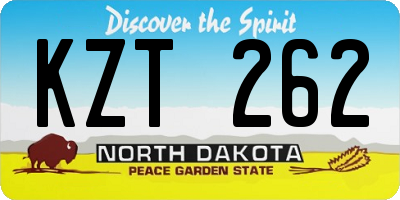 ND license plate KZT262