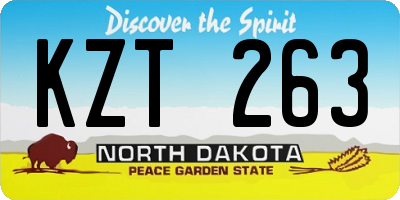 ND license plate KZT263