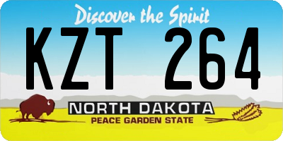 ND license plate KZT264