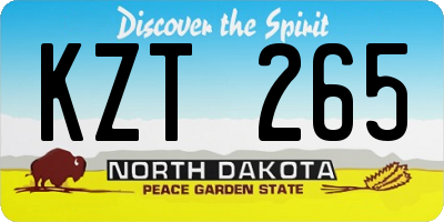 ND license plate KZT265