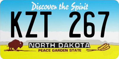 ND license plate KZT267