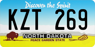 ND license plate KZT269