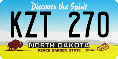 ND license plate KZT270