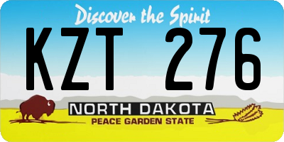 ND license plate KZT276