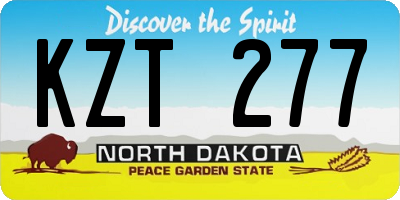 ND license plate KZT277