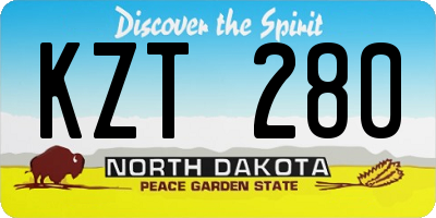 ND license plate KZT280