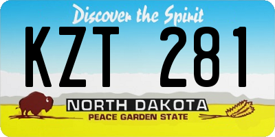 ND license plate KZT281