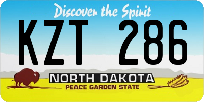 ND license plate KZT286