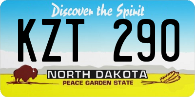 ND license plate KZT290