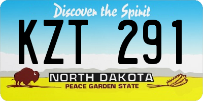 ND license plate KZT291