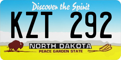 ND license plate KZT292