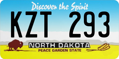 ND license plate KZT293