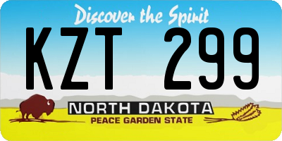 ND license plate KZT299