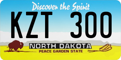 ND license plate KZT300