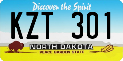 ND license plate KZT301