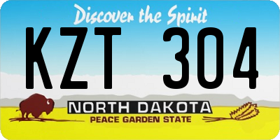 ND license plate KZT304