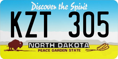 ND license plate KZT305