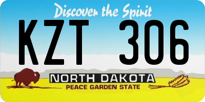 ND license plate KZT306