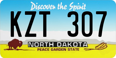 ND license plate KZT307