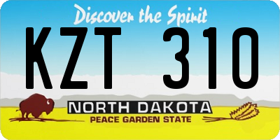 ND license plate KZT310