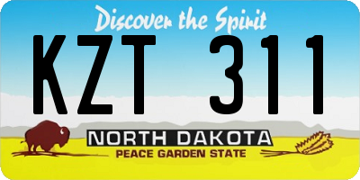 ND license plate KZT311