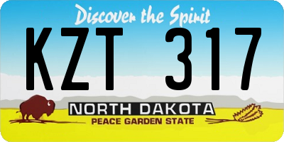 ND license plate KZT317