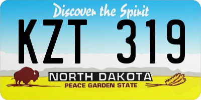 ND license plate KZT319