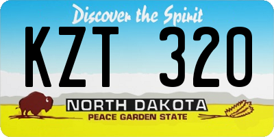 ND license plate KZT320