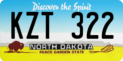 ND license plate KZT322