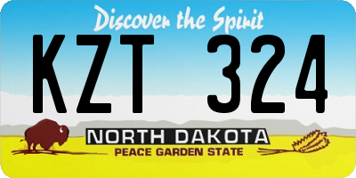 ND license plate KZT324