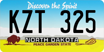 ND license plate KZT325