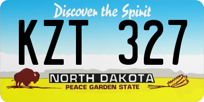 ND license plate KZT327