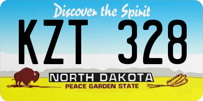 ND license plate KZT328