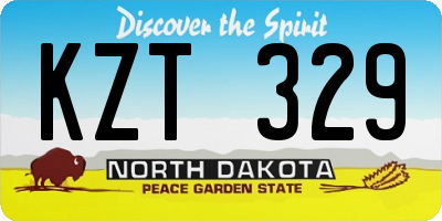 ND license plate KZT329
