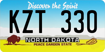 ND license plate KZT330