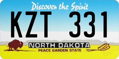 ND license plate KZT331