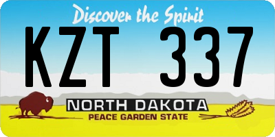 ND license plate KZT337