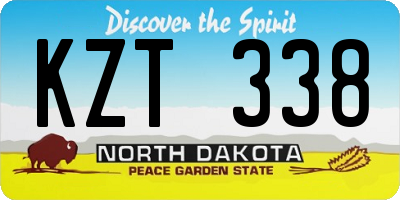ND license plate KZT338