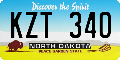 ND license plate KZT340